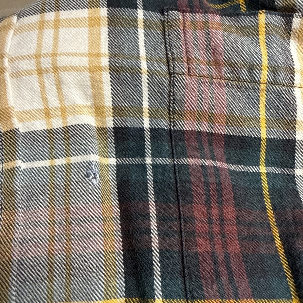 Vintage Viyella Men's Shirt Cotton Wool Made in Hong Kong Plaid Sz L W/ Flaw - Picture 4 of 11